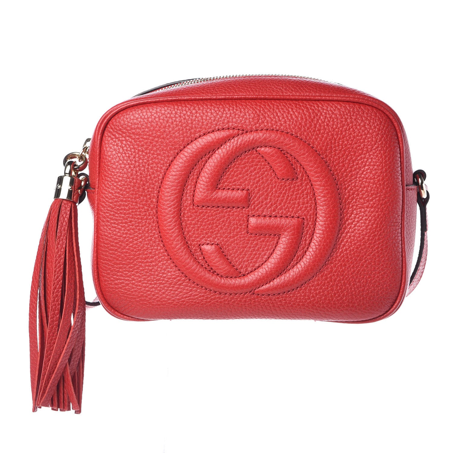 Gucci Pebbled Calfskin Small Soho Disco Bag Tabasco Red 1 of 9
