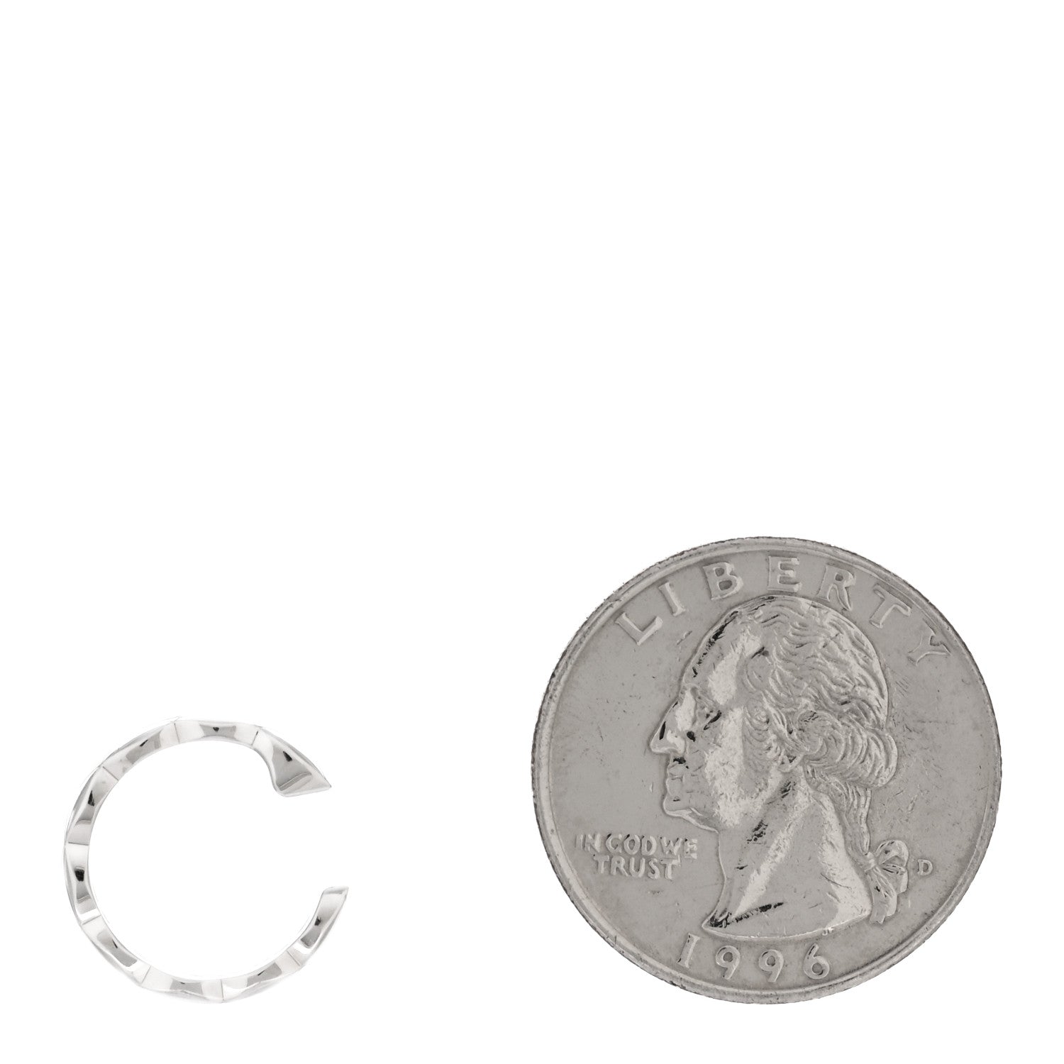 Chanel 18K White Gold Diamond Coco Crush Single Ear Cuff Earring 2 of 3