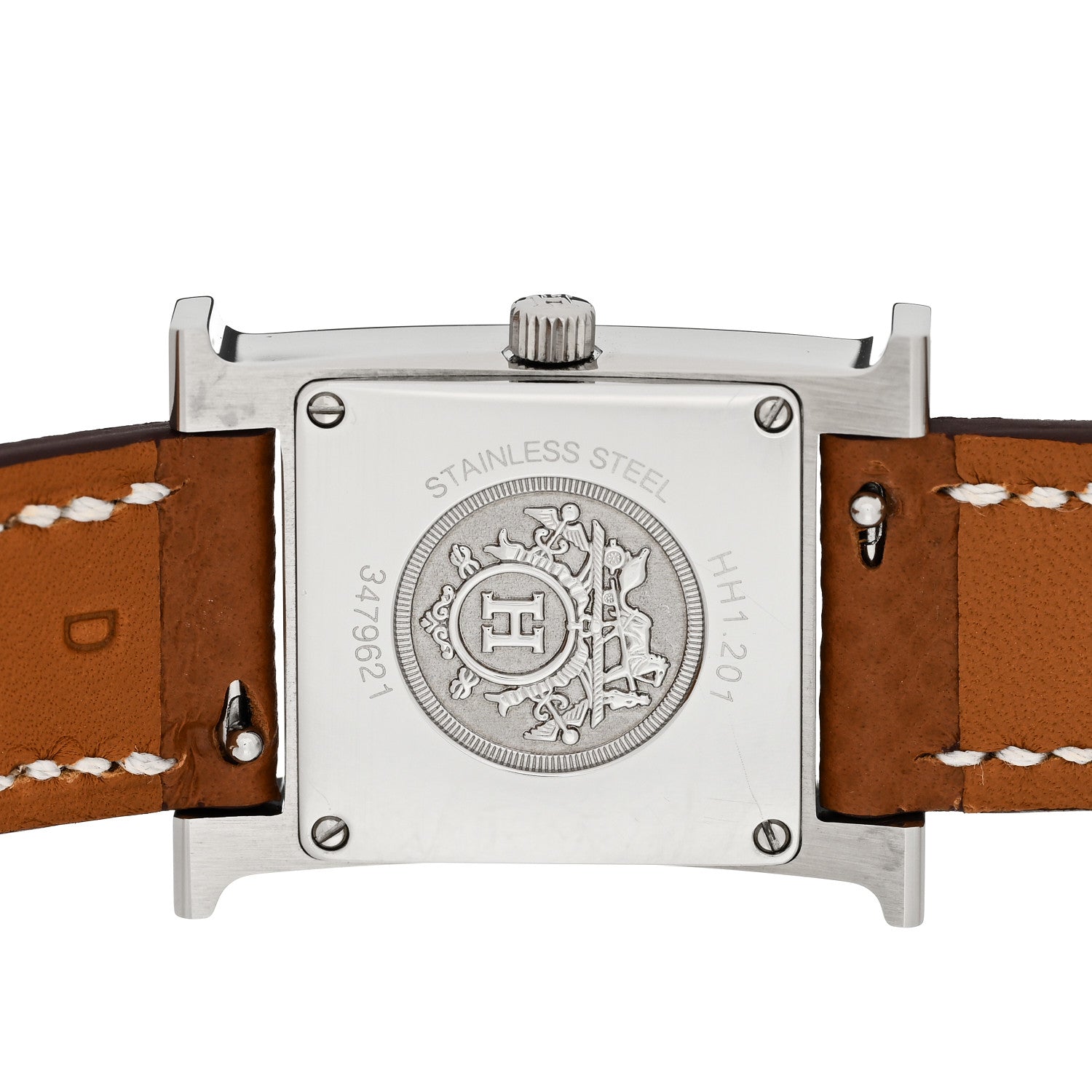 Hermes Stainless Steel Epsom 21mm Heure H Hour Quartz Watch Gold 4 of 4