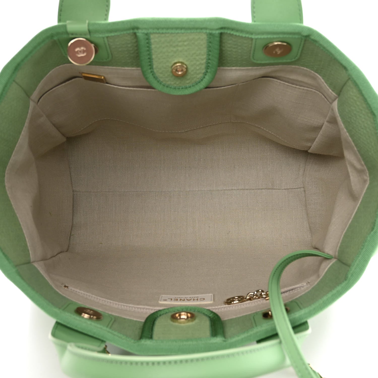 Chanel Mixed Fibers Small Deauville Tote Green 6 of 12