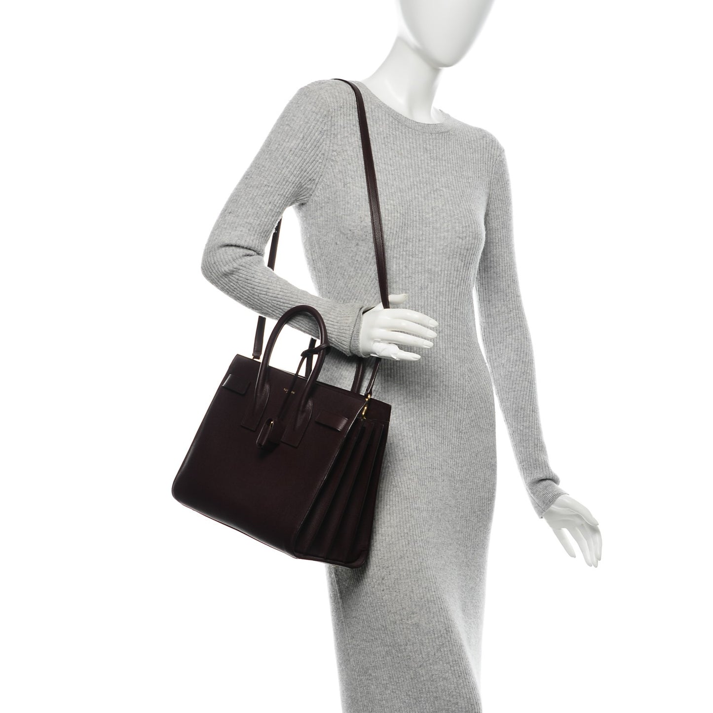 Grained Calfskin Small Sac De Jour Bordeaux