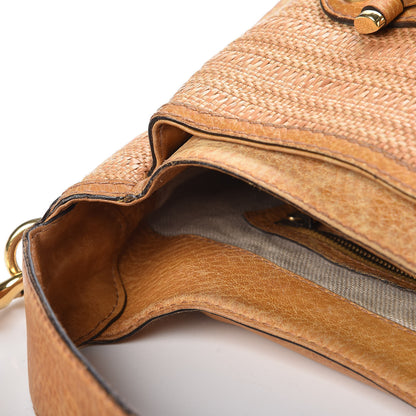 Gucci Libeccio Raffia Large New Pelham Shoulder Bag Light Brown 8 of 17