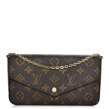 Louis Vuitton Monogram Pochette Felicie Chain Wallet Fuchsia 1 of 9