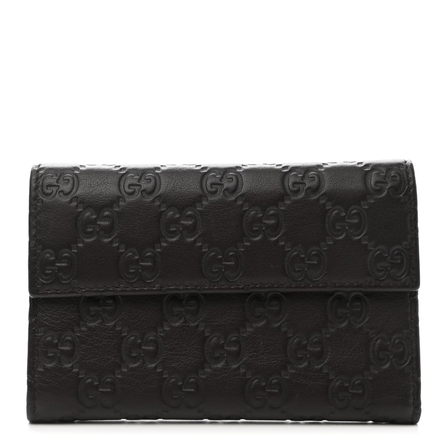 Guccissima Continental Flap Wallet Dark Brown
