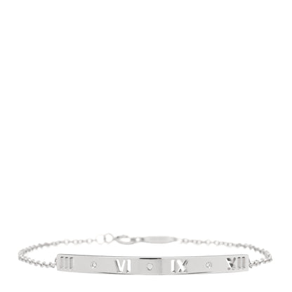 Tiffany 18K White Gold Diamond Atlas Bar Pierced Bracelet 1 of 3