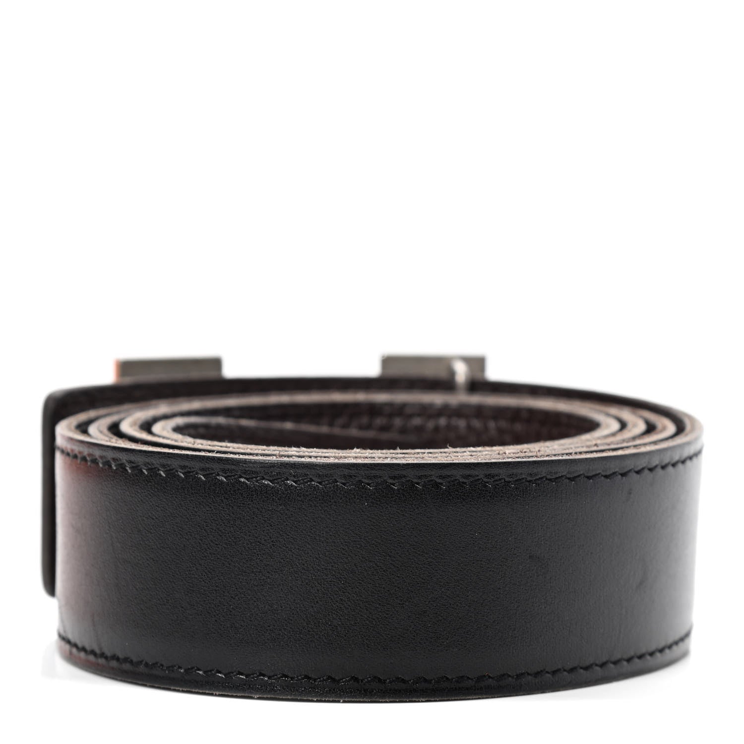Hermes Box Togo 32mm H Belt 90 Black Chocolate 2 of 5