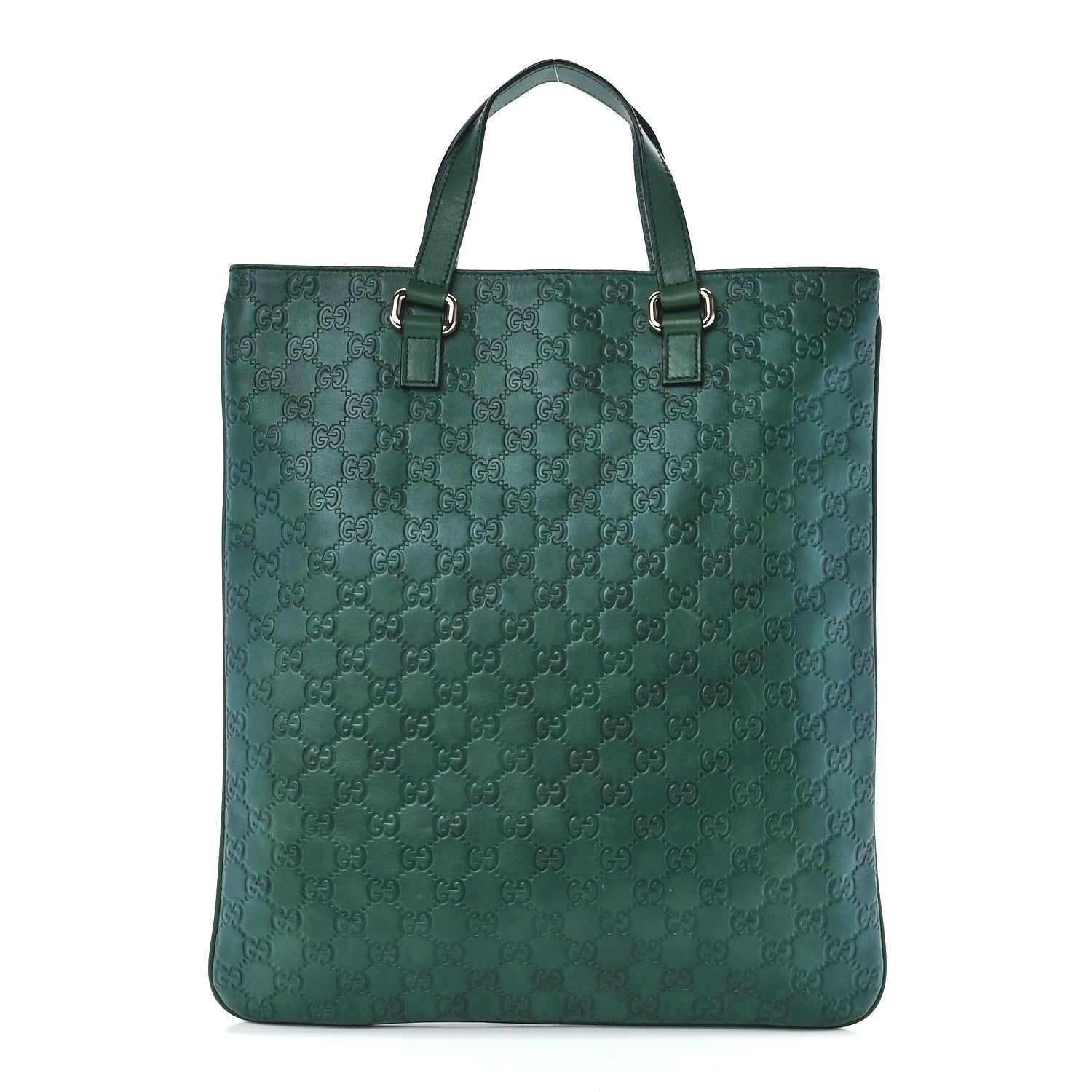 Gucci Guccissima Flat Vertical Tote Green 1 of 12