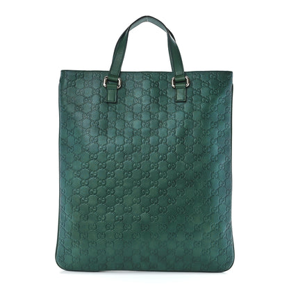 Gucci Guccissima Flat Vertical Tote Green 1 of 12