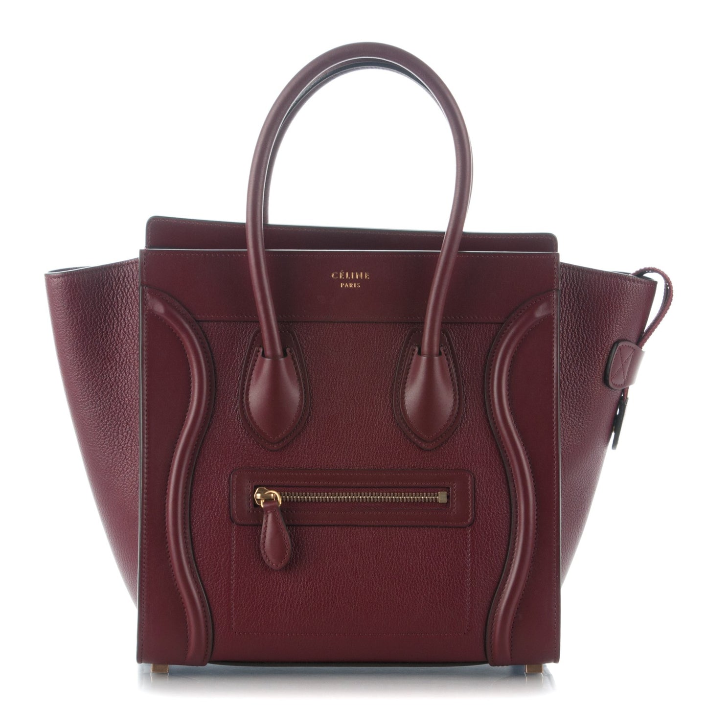 Goatskin Calfskin Micro Luggage Burgundy