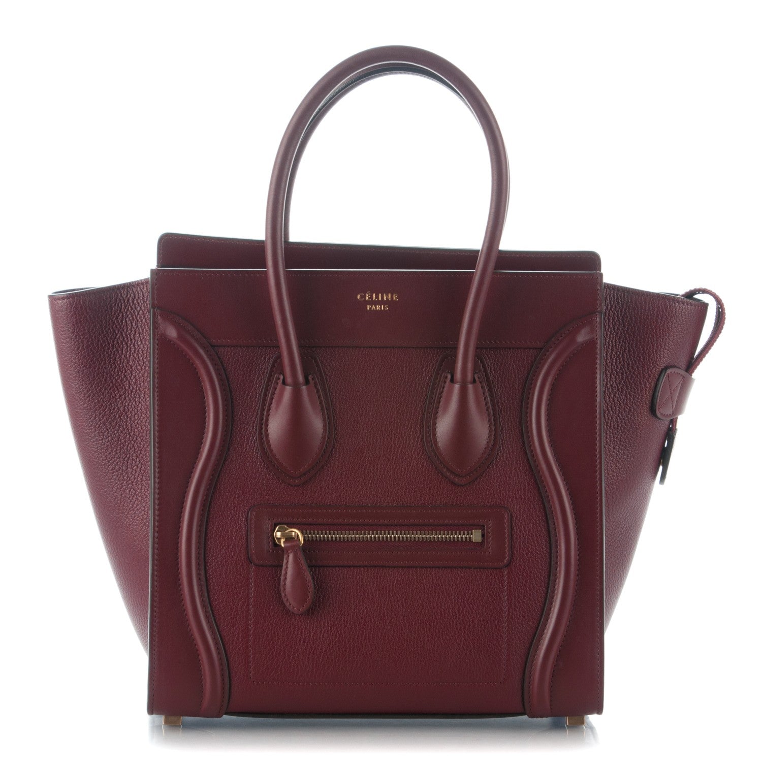 Celine Goatskin Calfskin Micro Luggage Burgundy 1 of 7