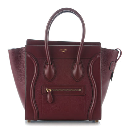 Celine Goatskin Calfskin Micro Luggage Burgundy 1 of 7