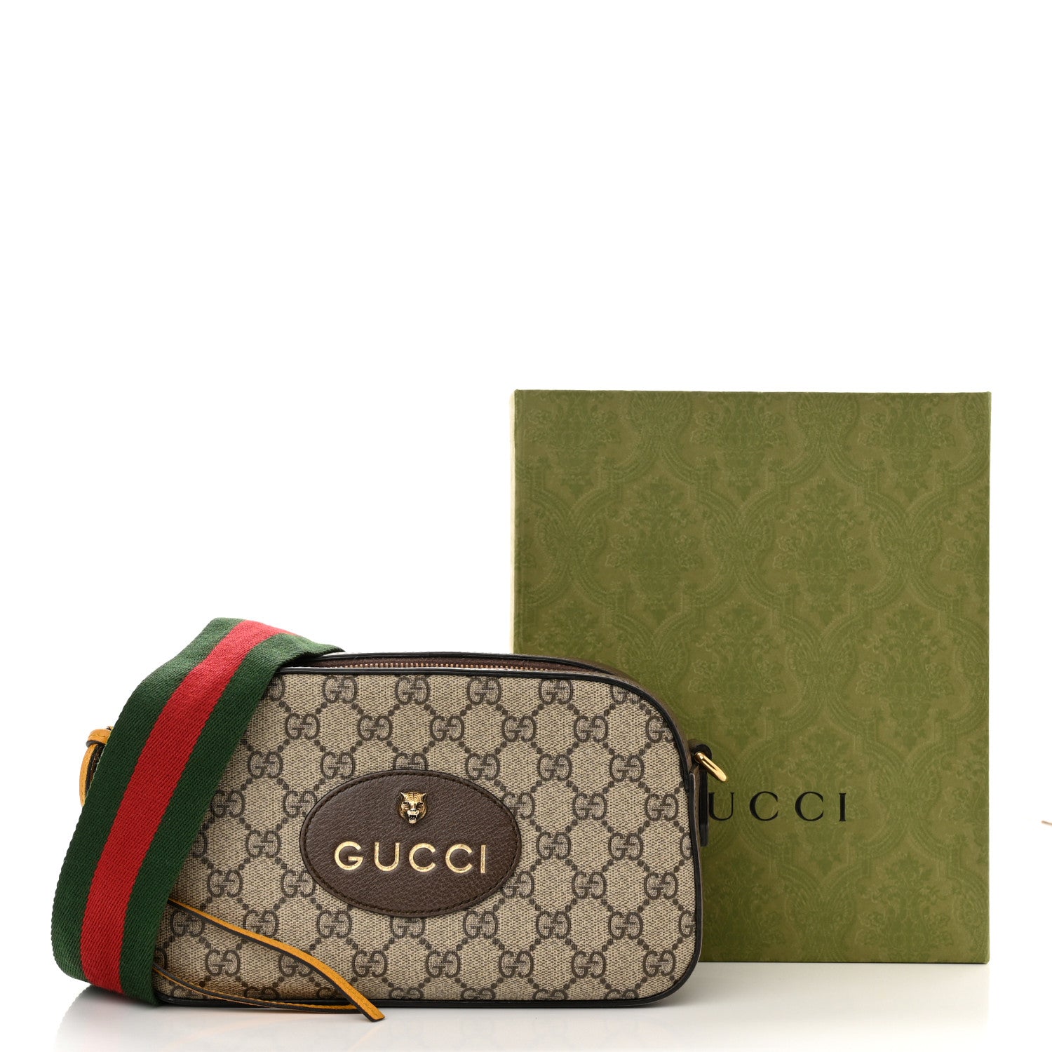 Gucci GG Supreme Monogram Web Neo Vintage Shoulder Bag Beige New Acero Crop 13 of 13
