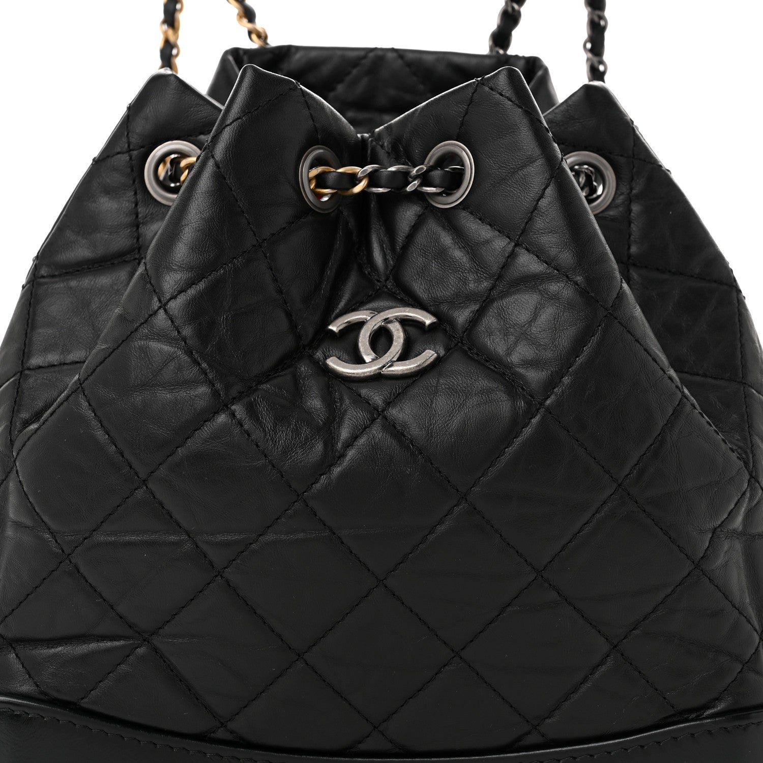 Chanel Aged Calfskin Quilted Small Gabrielle Backpack Black 8 of 10