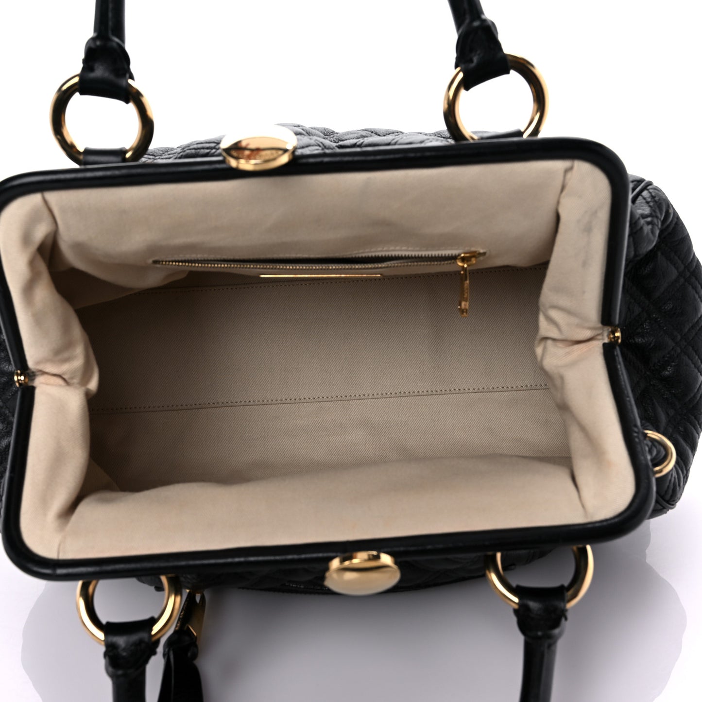 Calfskin Quilted Stam Black