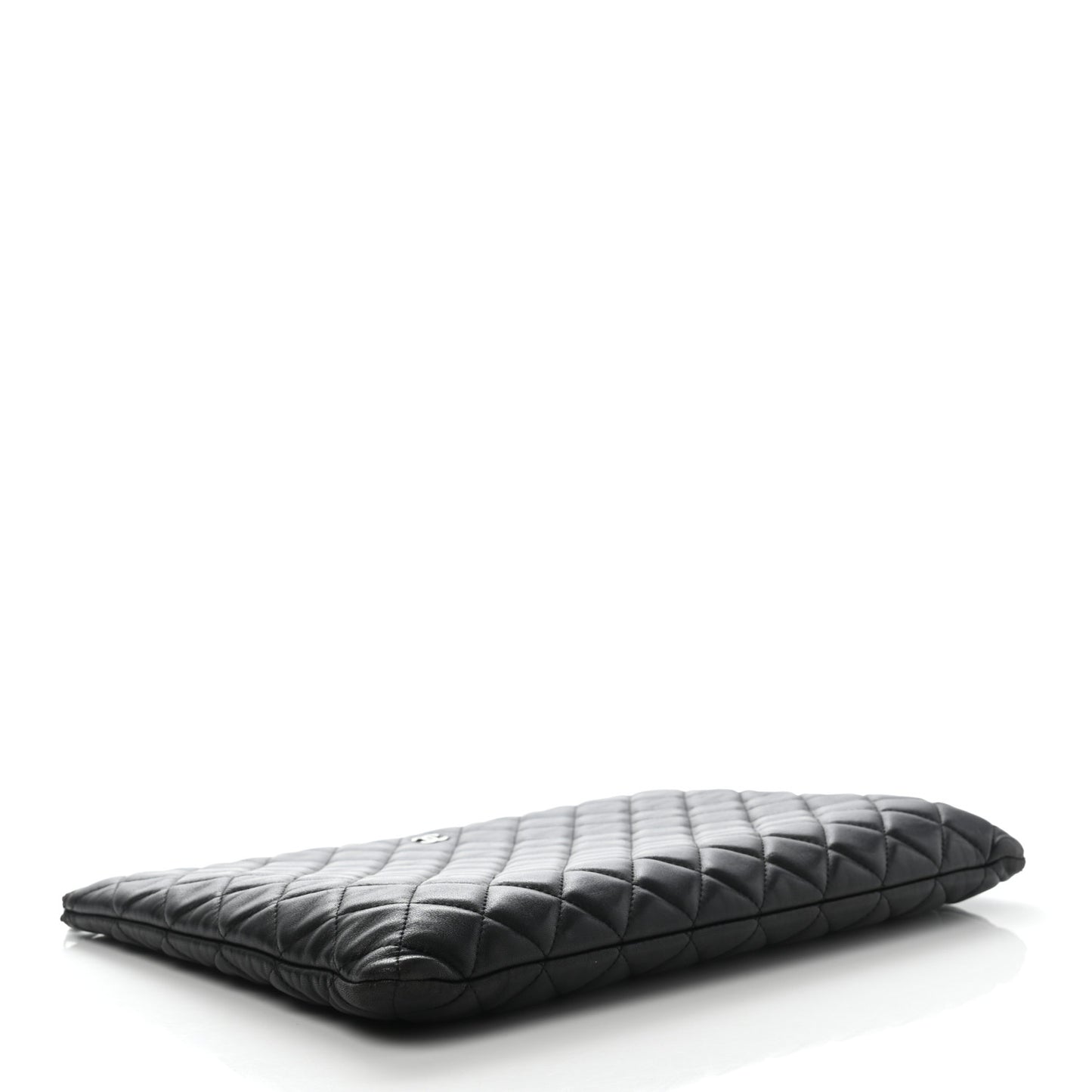 Lambskin Quilted Large Cosmetic Case Black