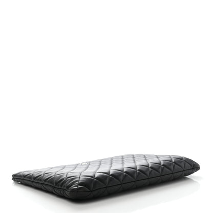 Chanel Lambskin Quilted Large Cosmetic Case Black 4 of 14