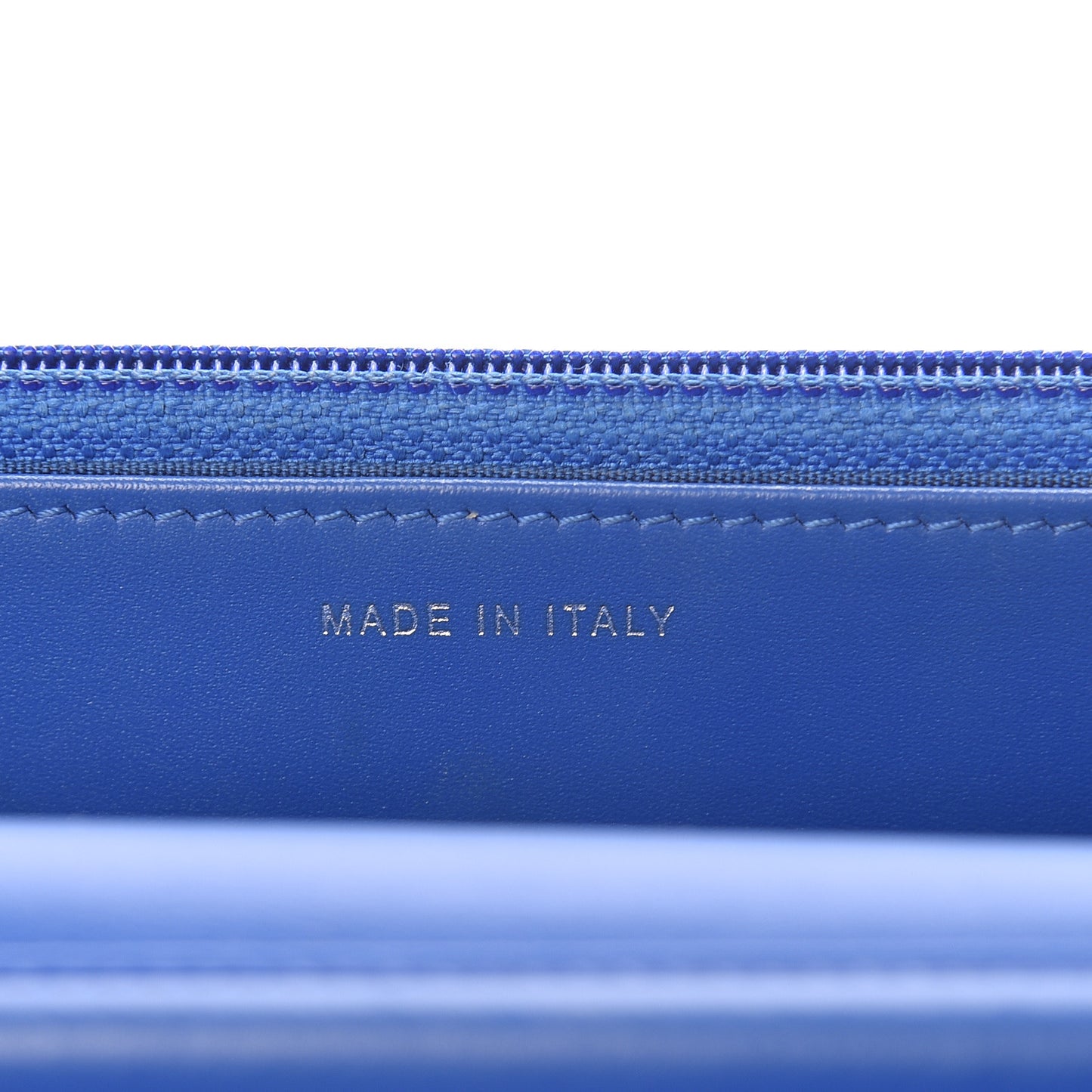Patent Calfskin Quilted Boy Wallet On Chain WOC Dark Blue