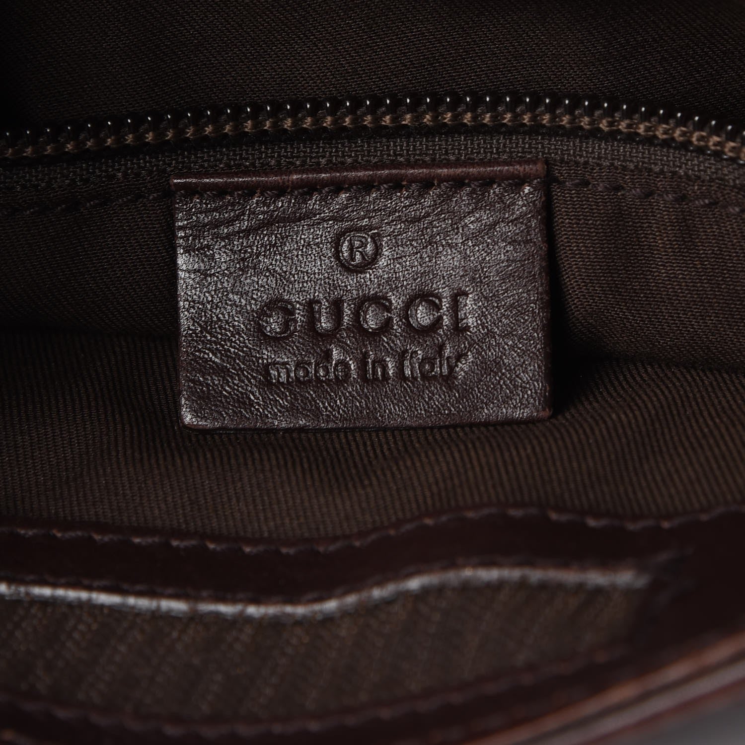 Gucci Guccissima Medium Flat Messenger Bag Dark Brown 6 of 10