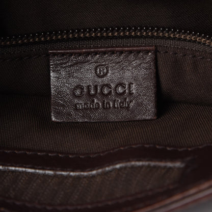 Gucci Guccissima Medium Flat Messenger Bag Dark Brown 6 of 10