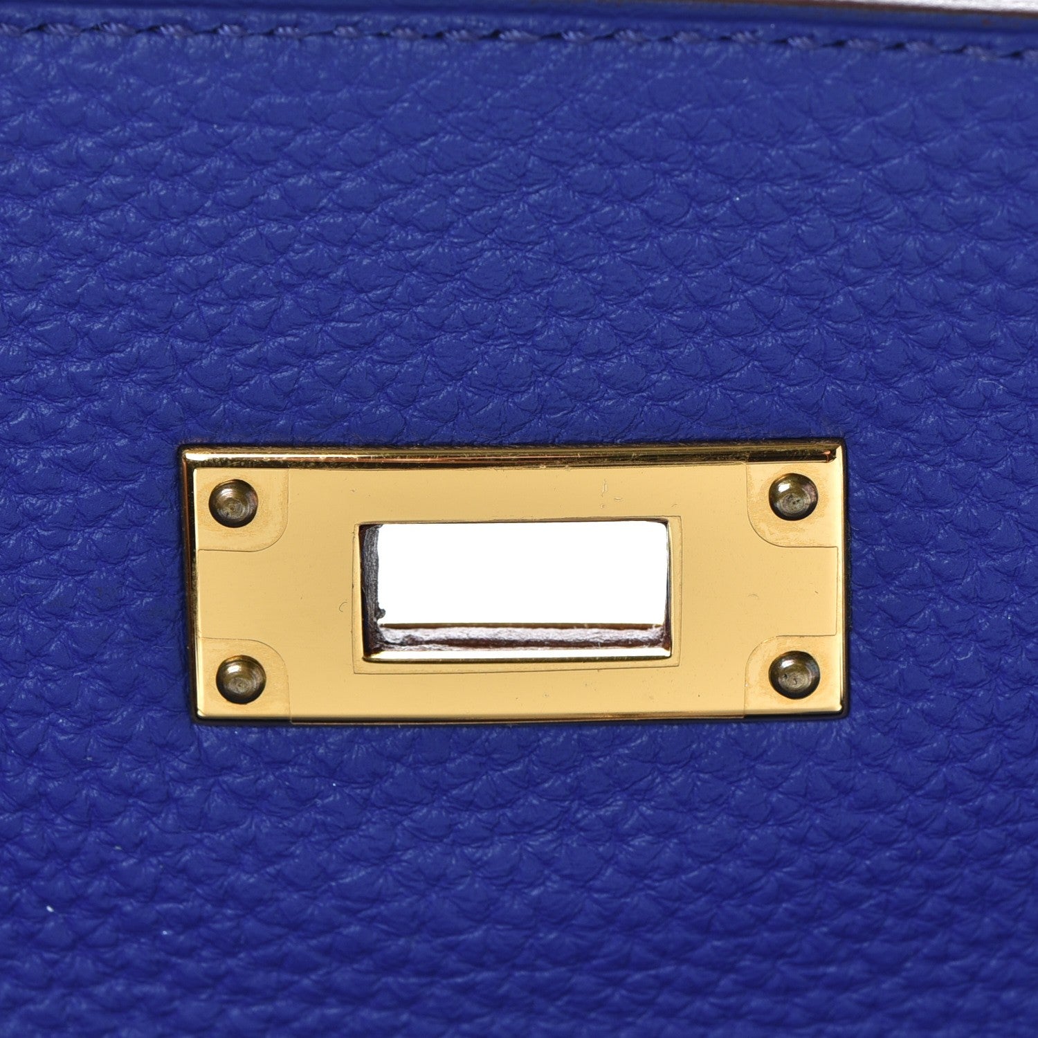 Hermes Togo Horseshoe Kelly Retourne 32 Bleu Electrique Rouge H 12 of 38