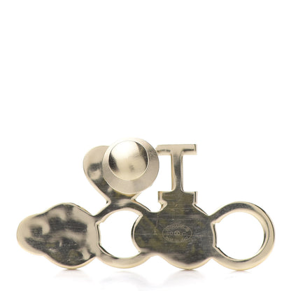 Chanel Metal Resin Pearl I Love Coco Brooch Gold Brown Pink 3 of 6