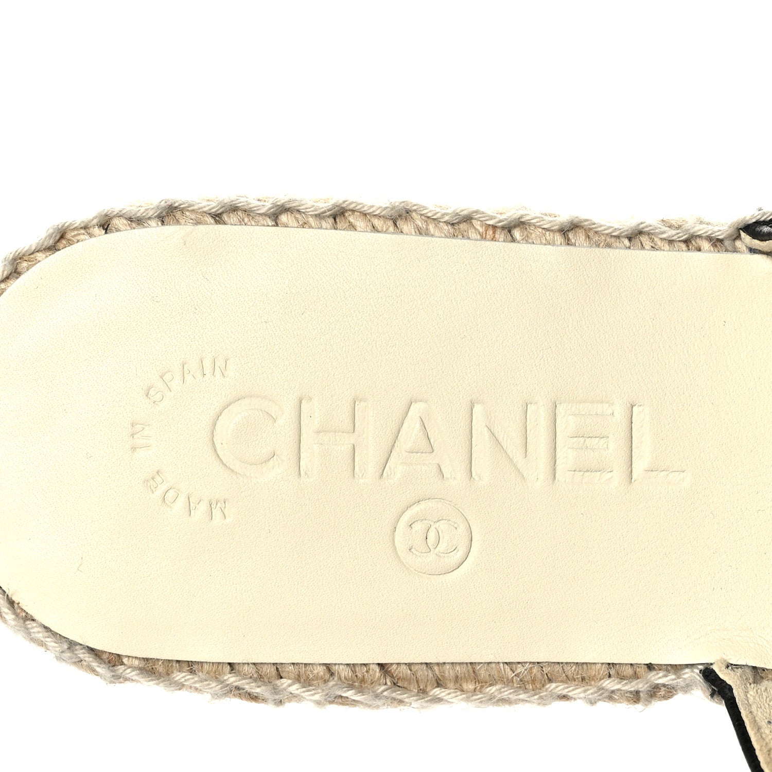 Chanel Iridescent Goatskin Patent CC Espadrille Mules 37 Black 7 of 8