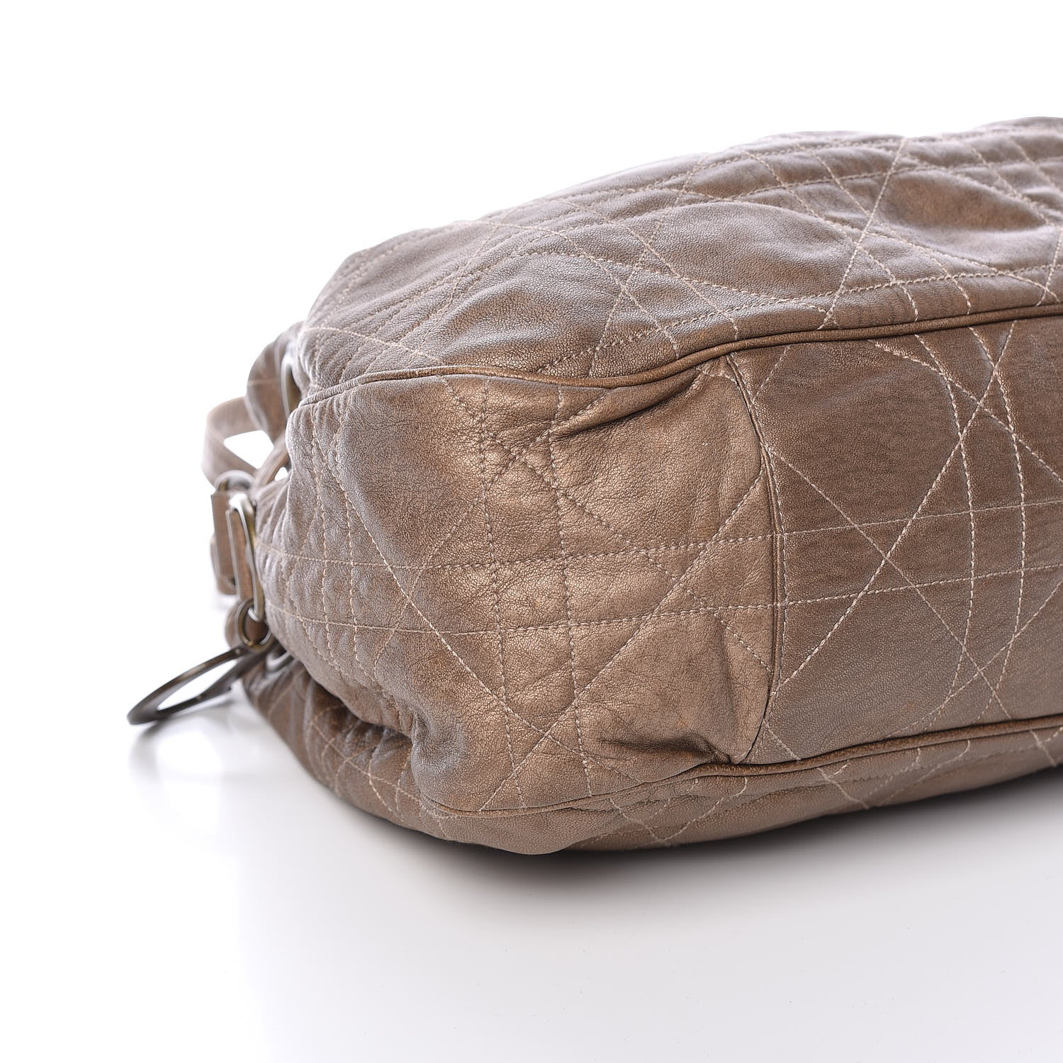 Christian Dior Lambskin Cannage Drawstring Bag Bronze 8 of 9