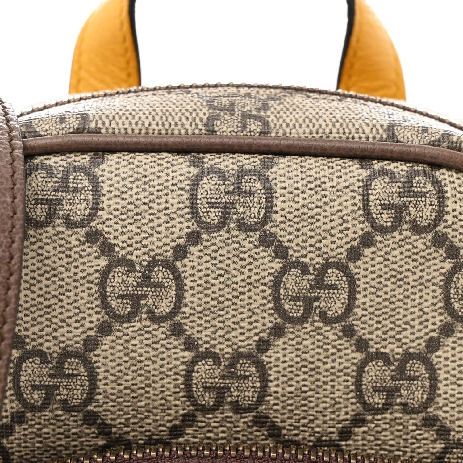 Gucci GG Supreme Monogram Mini Neo Vintage Double Zip Messenger Bag Beige New Acero Crop 8 of 11