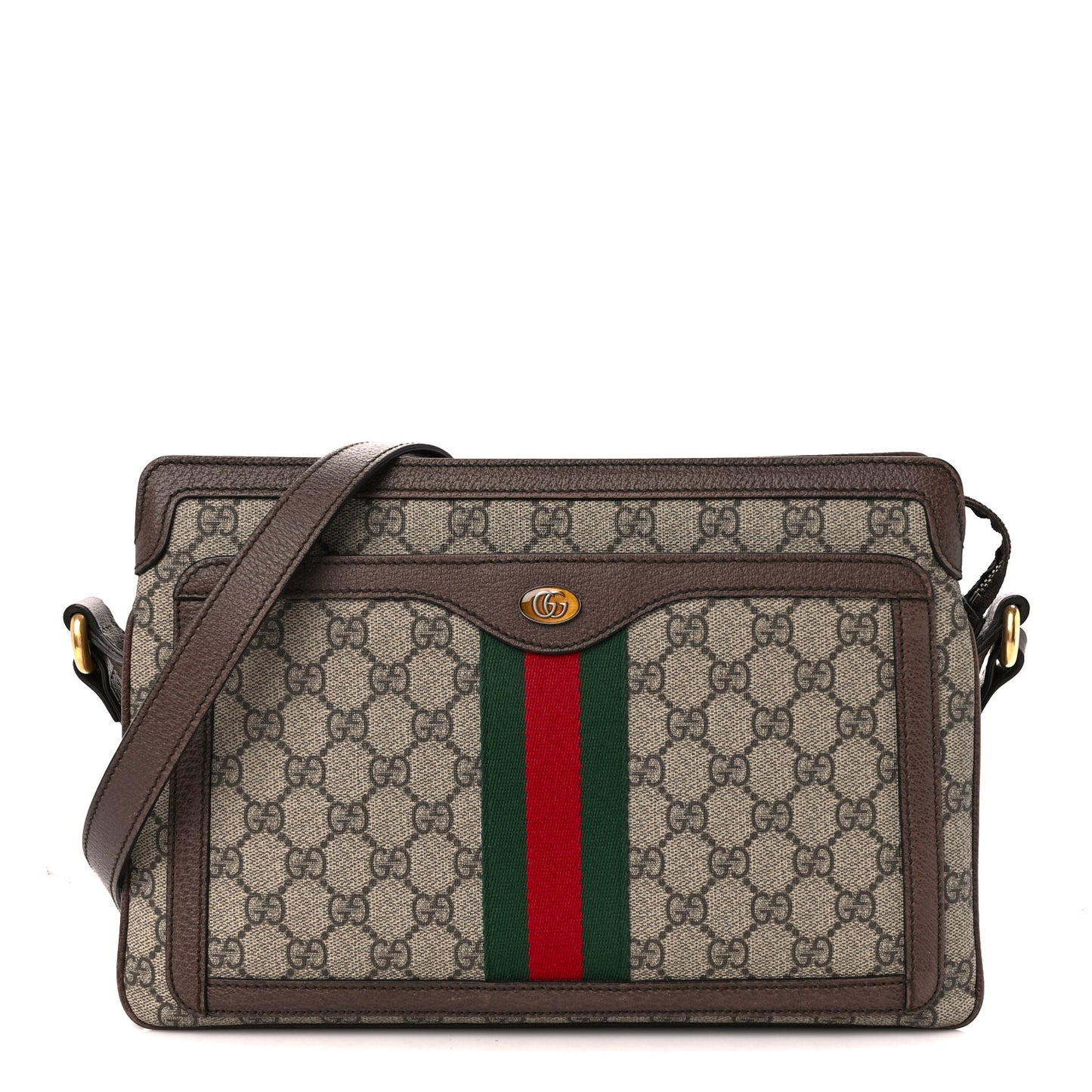 GG Supreme Monogram Web Medium Ophidia Shoulder Bag Beige New Acero