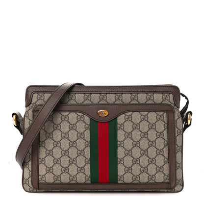 Gucci GG Supreme Monogram Web Medium Ophidia Shoulder Bag Beige New Acero 1 of 12