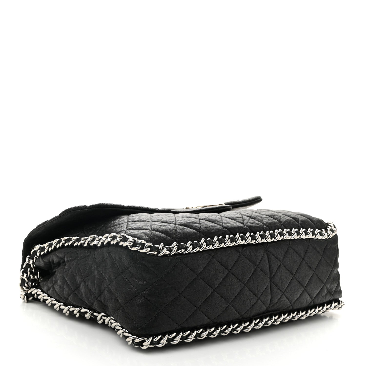 Chanel Washed Lambskin Quilted Maxi Chain Around Flap Black 4 of 11