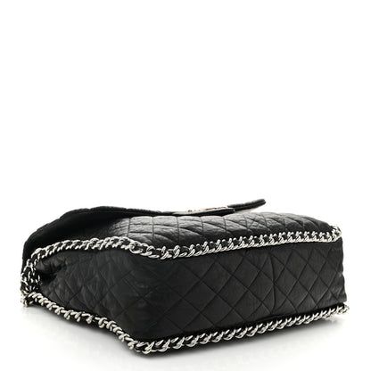 Chanel Washed Lambskin Quilted Maxi Chain Around Flap Black 4 of 11