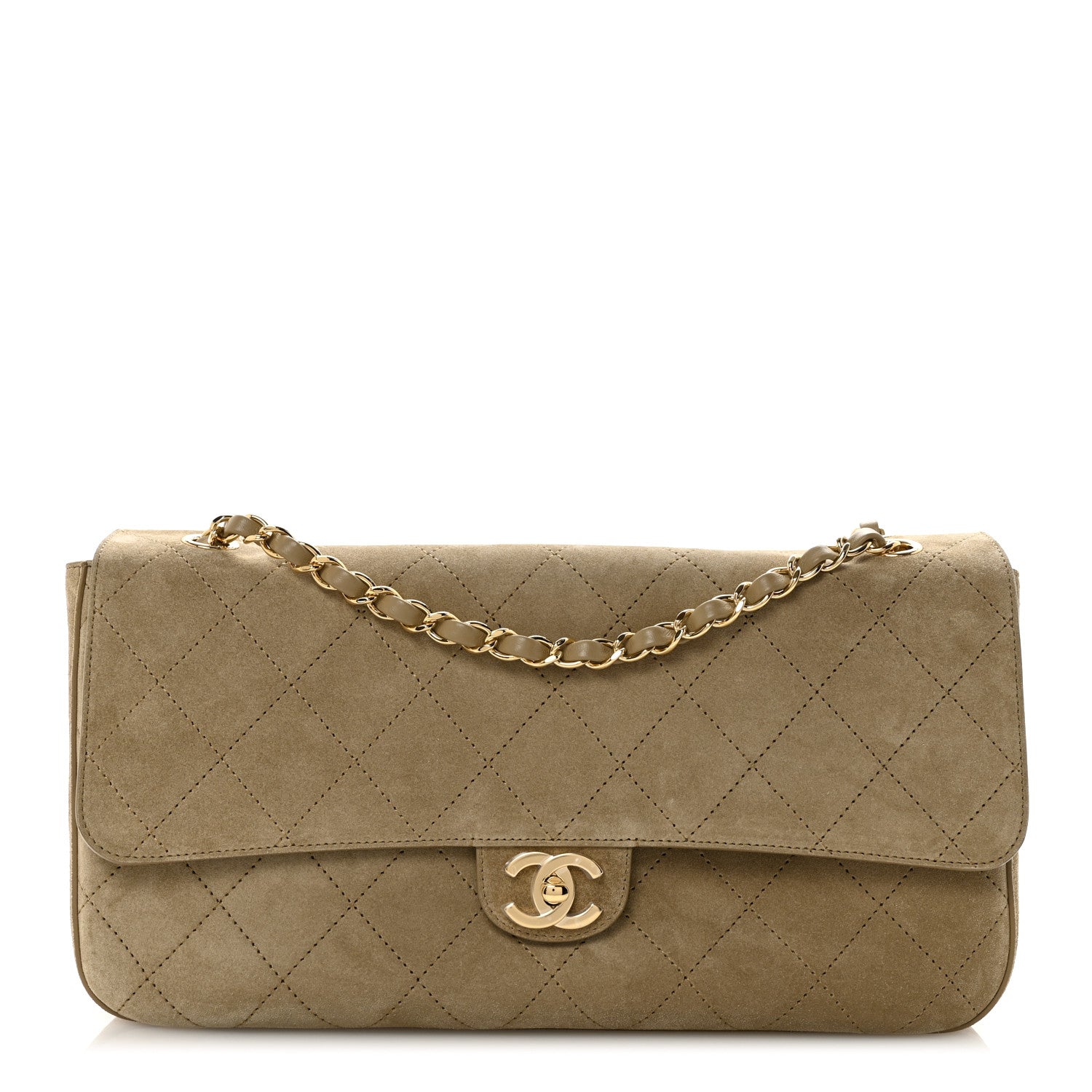 Chanel Suede Calfskin Small Souplissimo Maxi Flap Dark Beige 1 of 10