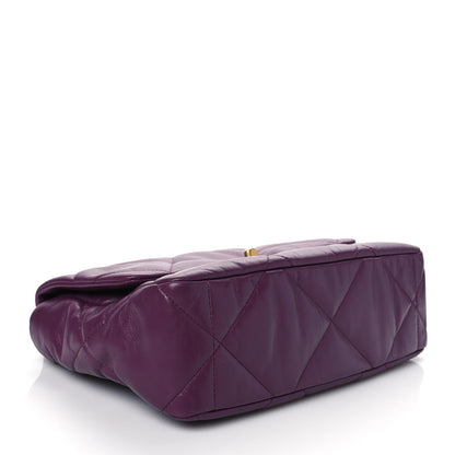Chanel Goatskin Quilted Large Chanel 19 Flap Purple 4 of 10