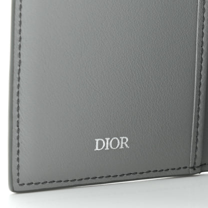 Christian Dior Calfskin Perforated Oblique Bi-Fold Card Holder Grey 6 of 10