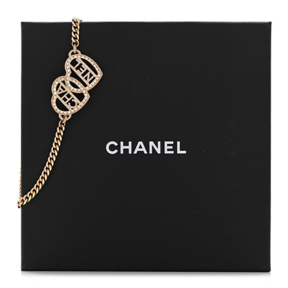 Chanel Crystal Logo Heart Choker Gold 6 of 6