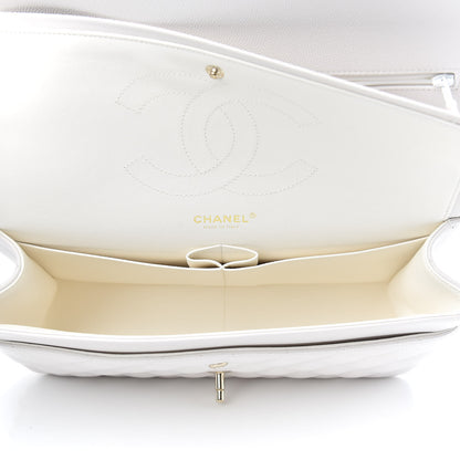 Chanel Caviar Quilted Jumbo Double Flap White 6 of 11