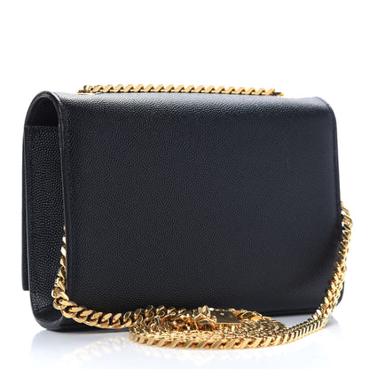 Saint Laurent Grain De Poudre Small Monogram Kate Satchel Black 3 of 9