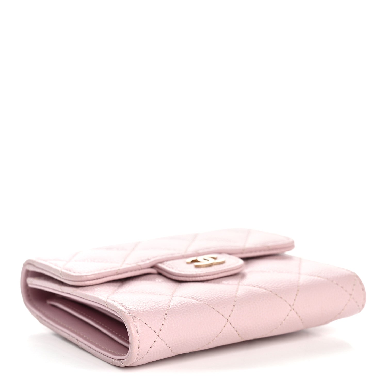 Chanel Caviar Quilted Compact Flap Wallet Light Pink 4 of 11