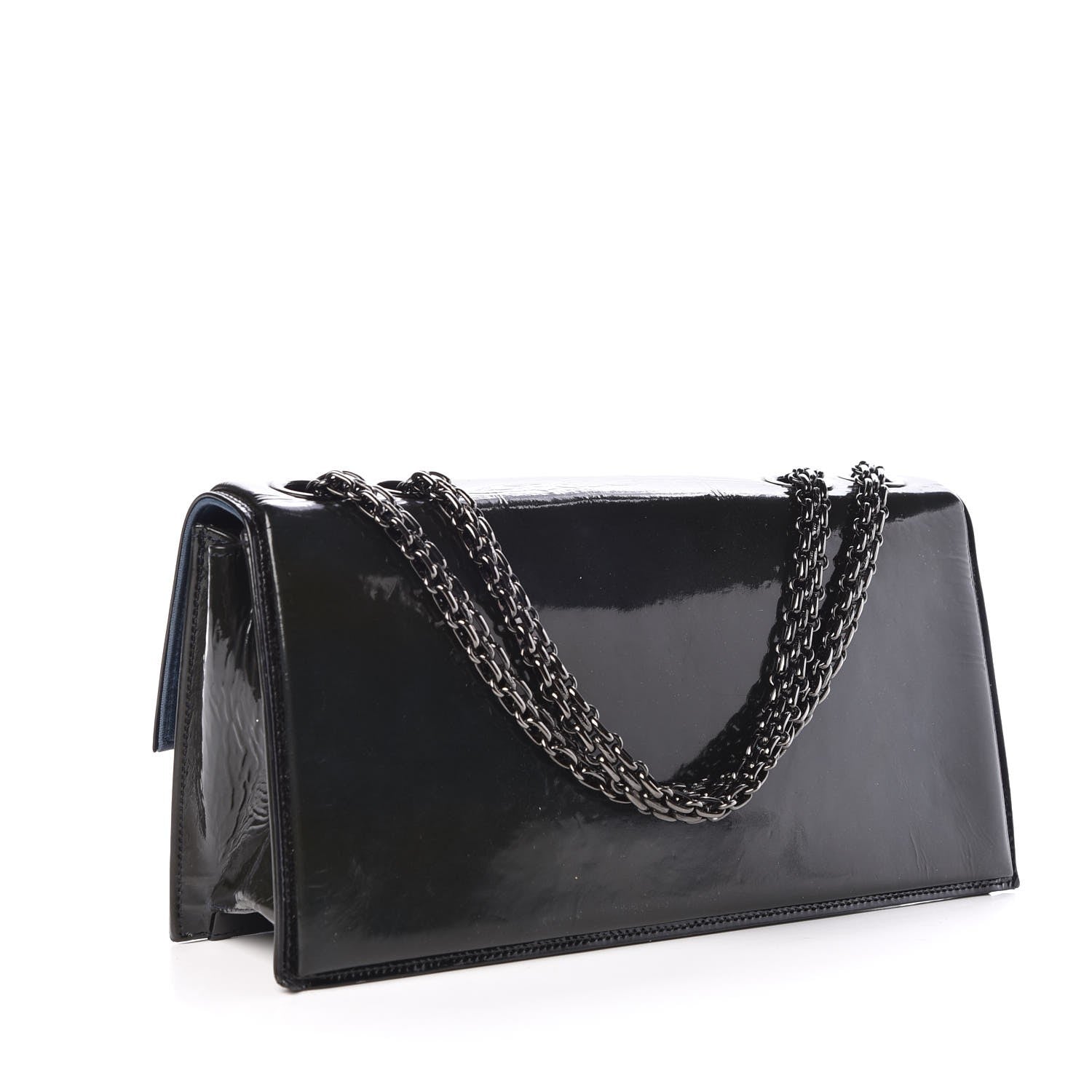 Chanel Patent Mademoiselle Single Flap So Black 4 of 10