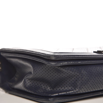 Chanel Perforated Lambskin Quilted New Medium Boy Flap Navy 9 of 10