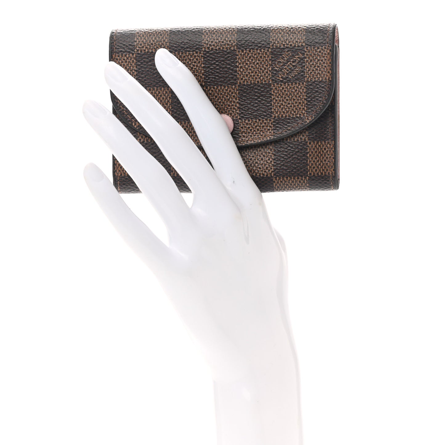 Damier Ebene Rosalie Coin Purse Rose Ballerine