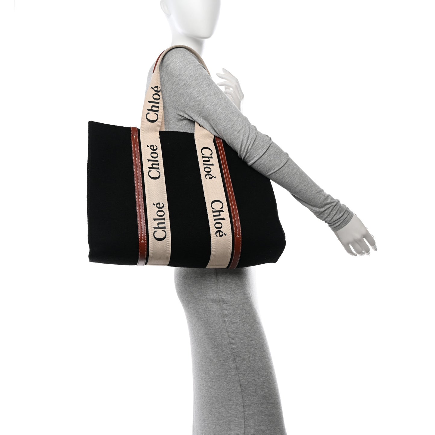 Felt Calfskin Large Woody Ribbon Tote
