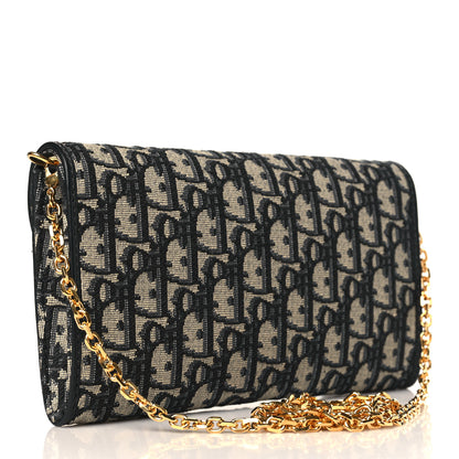 Christian Dior Oblique Bobby East West Pouch With Chain Blue 3 of 10