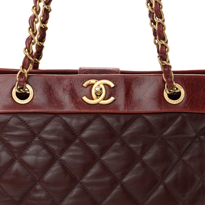 Chanel Calfskin Quilted Medium Soft Elegance Tote Burgundy 8 of 10