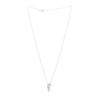 Cartier 18K White Gold Diamond Tsavorite Black Onyx Panthere De Cartier Pendant Necklace 3 of 6