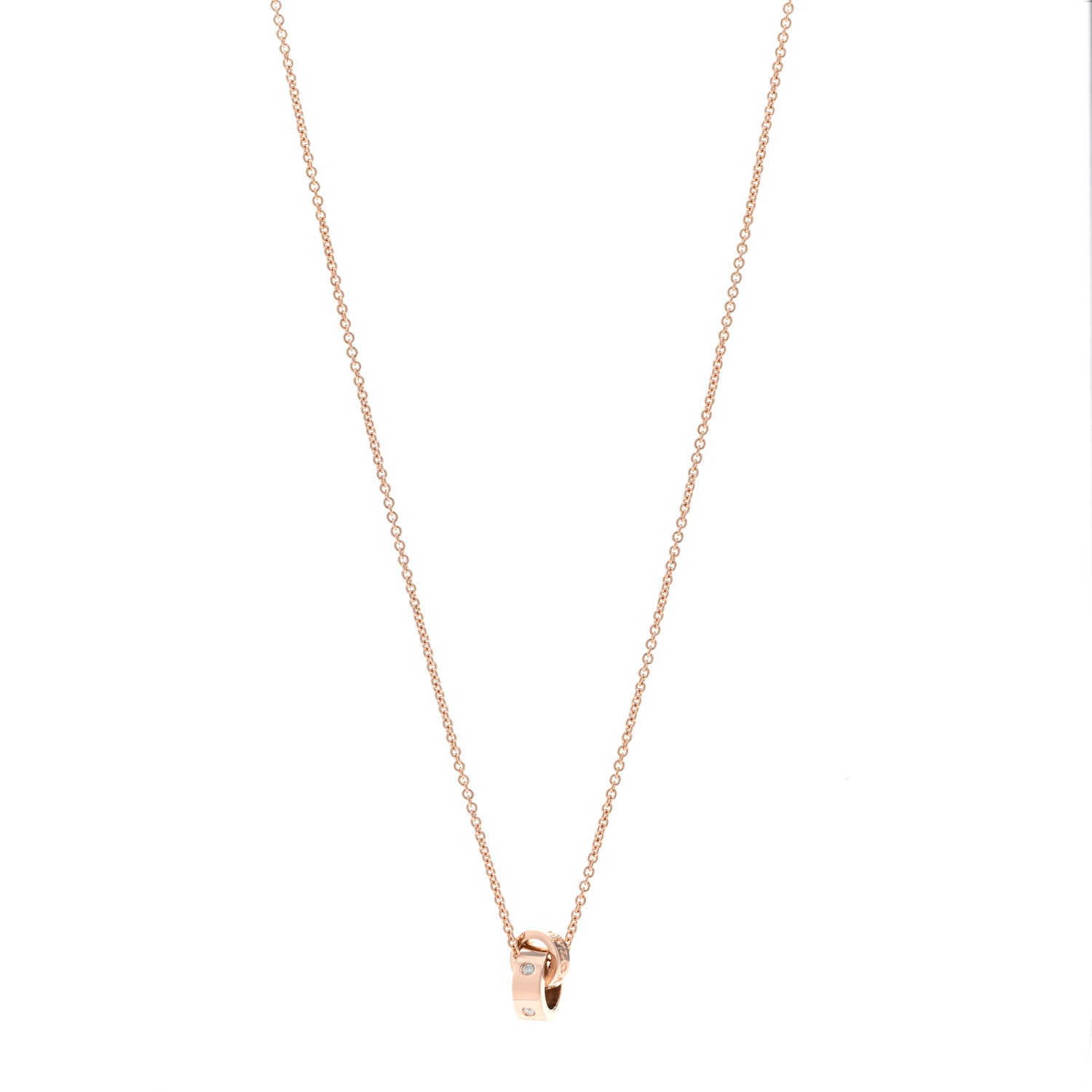 Bulgari 18K Rose Gold Diamond BVLGARI BVLGARI Link Pendant Necklace 1 of 5