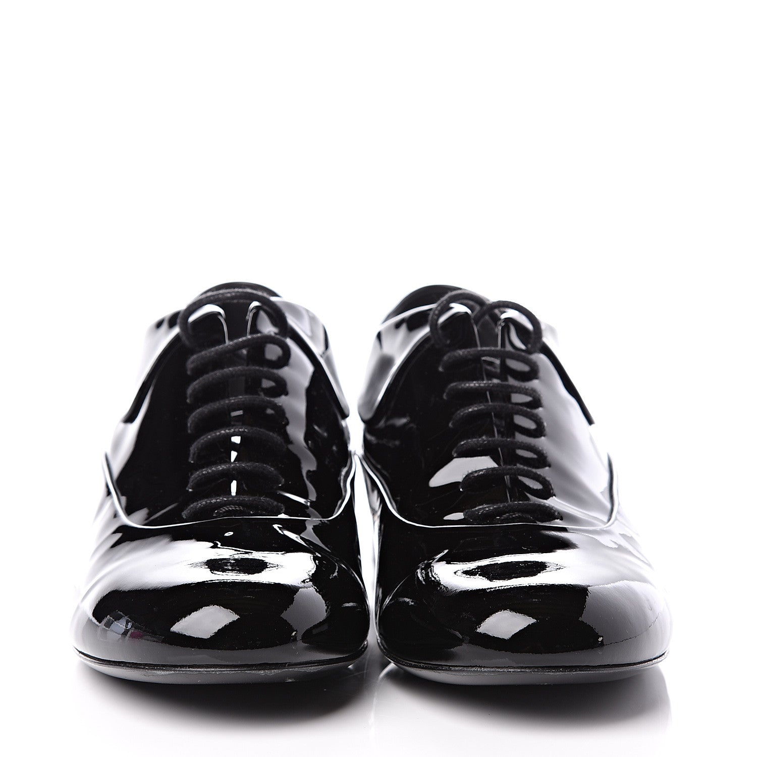 Chanel Patent Pearl CC Lace Up Oxfords 39 Black 3 of 11