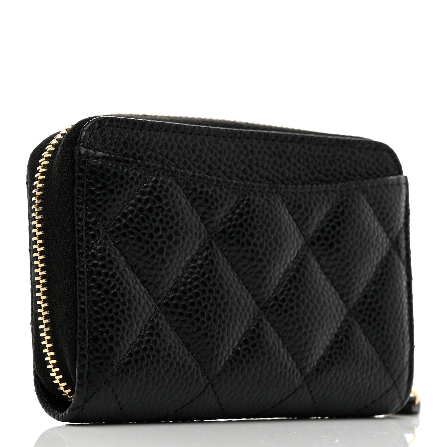 Chanel Caviar Quilted Zip Coin Purse Black 3 of 8