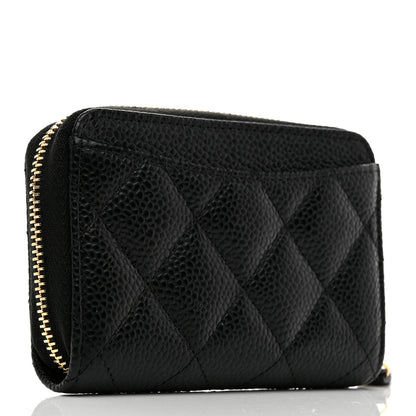 Chanel Caviar Quilted Zip Coin Purse Black 3 of 8